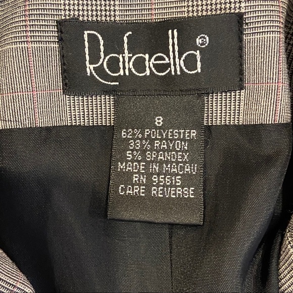 Rafaella Fitted Glen Plaid 3 Button Blazer Jacket Sz 8 - Picture 4 of 5